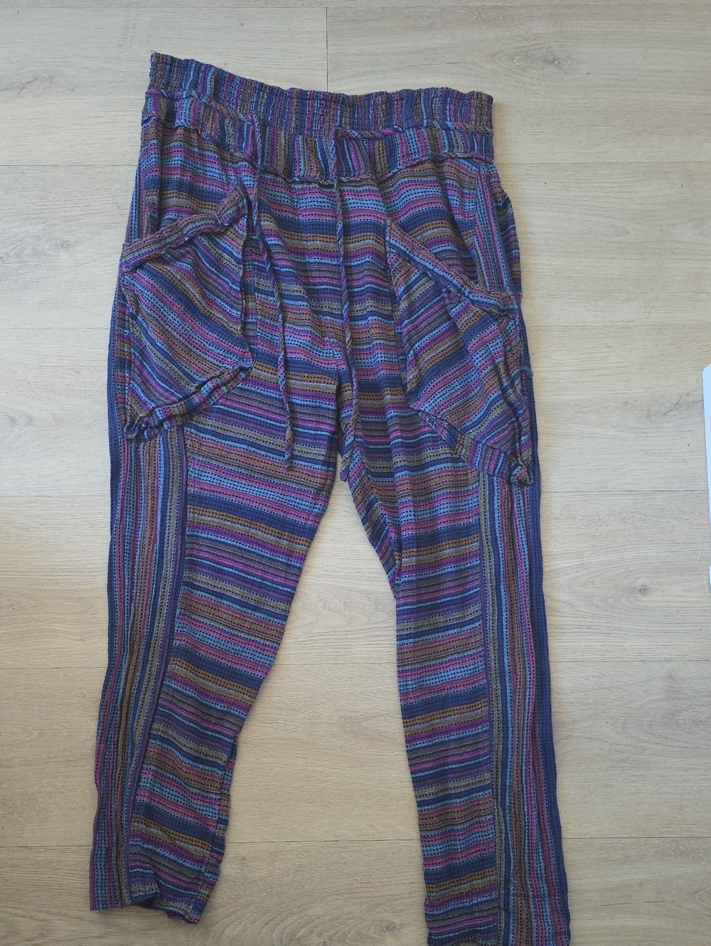 Anthropologie Multicolor Crochet-looking Straight Leg Pants (Harem Style)